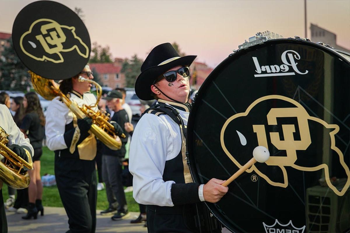 CU Marching Band before a football game